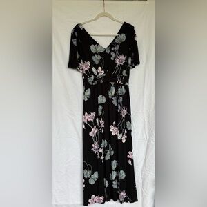 Soma Black and Pink Floral Maxi Dress